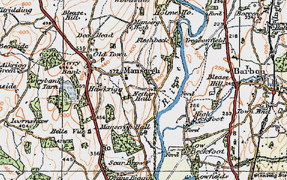 Old map of Mansergh in 1925