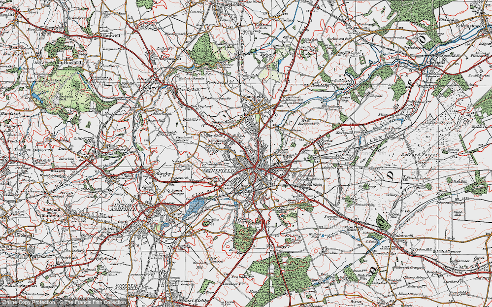 Old Map of Historic Map covering Cauldwell Brook in 1923
