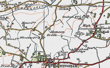 Old map of Manson Green in 1921