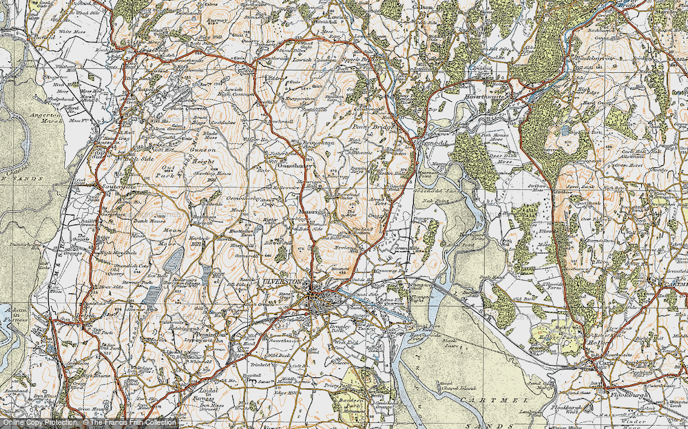 Old Map of Historic Map covering Bowstead Gates in 1925