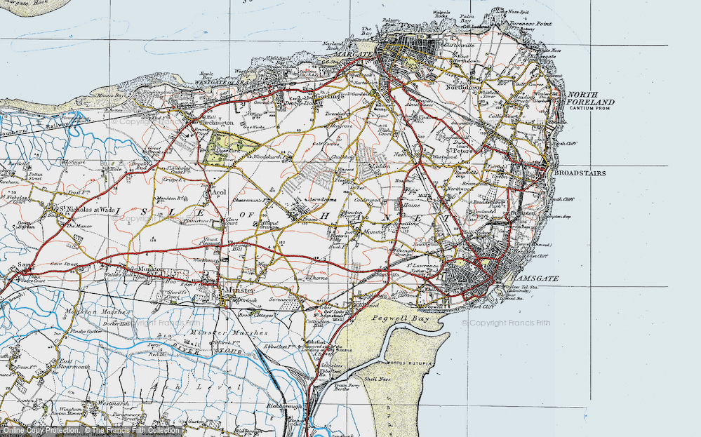 Old Map of Manston, 1920 in 1920