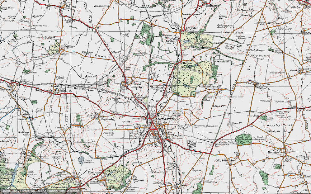 Old Map of Manthorpe, 1922 in 1922