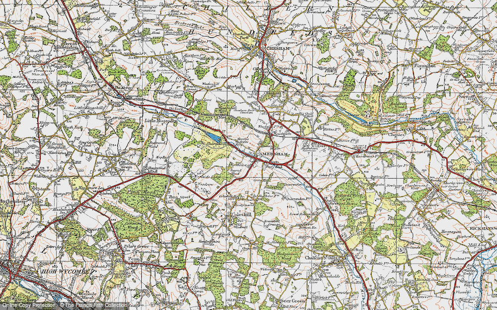 Old Map of Mantles Green, 1920 in 1920