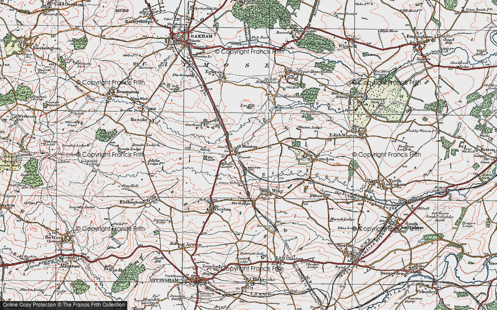 Old Map of Manton, 1921 in 1921