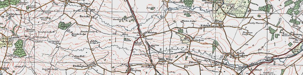 Old map of Manton in 1921