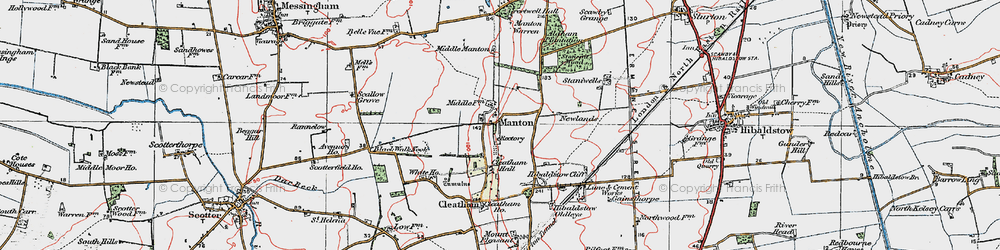 Old map of Manton in 1923