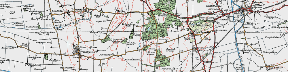 Old map of Manton Warren in 1923
