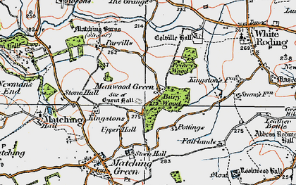 Old map of Manwood Green in 1919