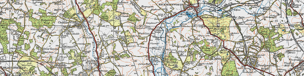 Old map of Maple Cross in 1920