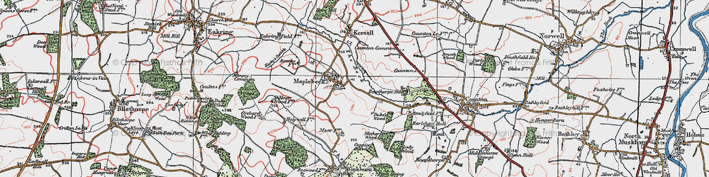 Old map of Maplebeck in 1923