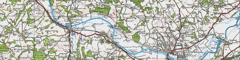 Old map of Mapledurham in 1919