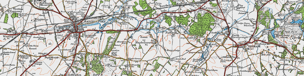 Old map of Mapledurwell in 1919