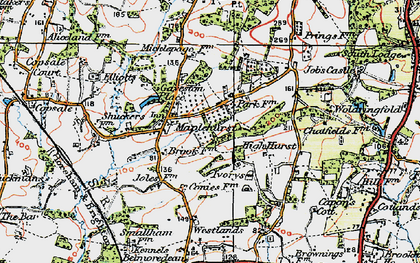 Old map of Maplehurst in 1920