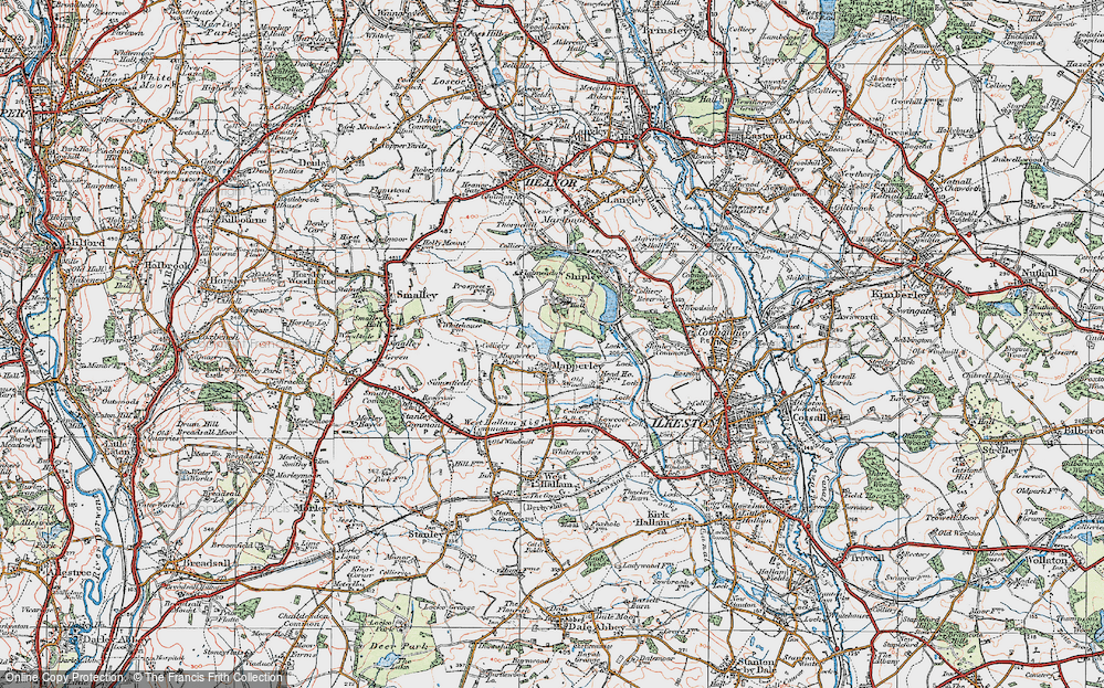 Old Map of Historic Map covering Mapperley Resr in 1921