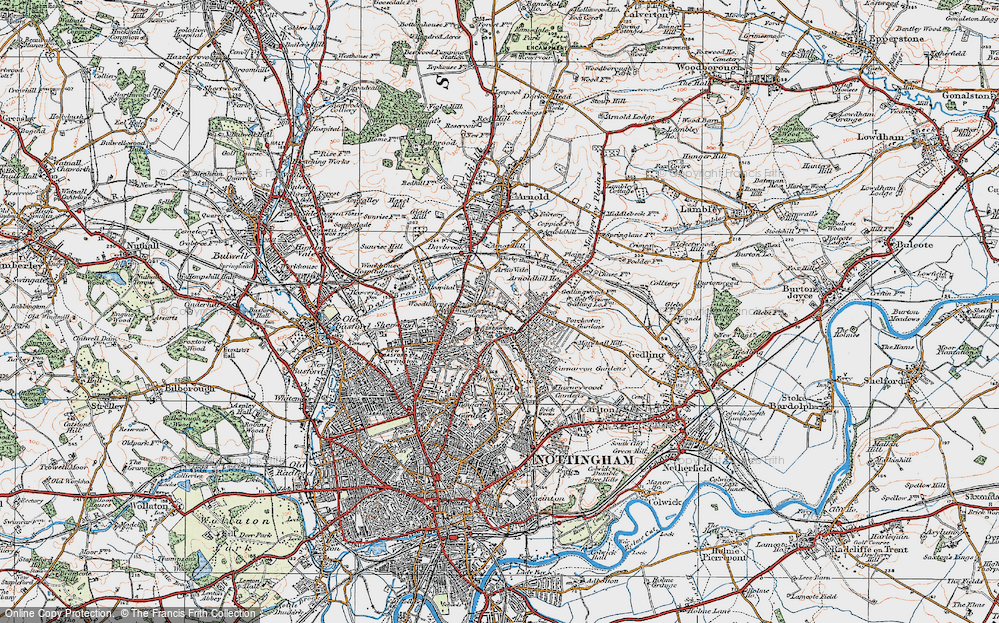 Old Map of Mapperley, 1921 in 1921
