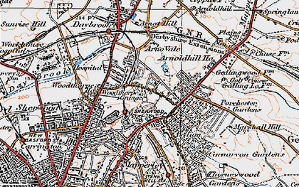 Old map of Mapperley in 1921