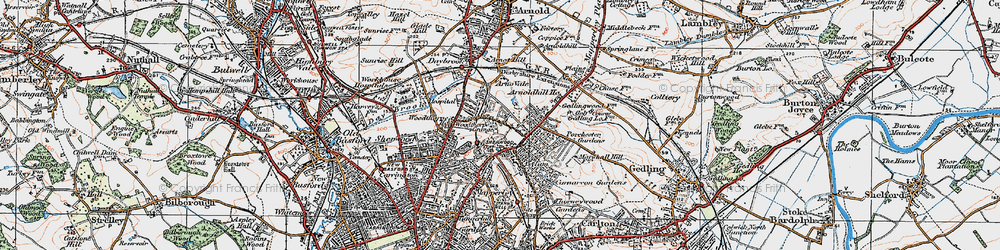 Old map of Mapperley in 1921
