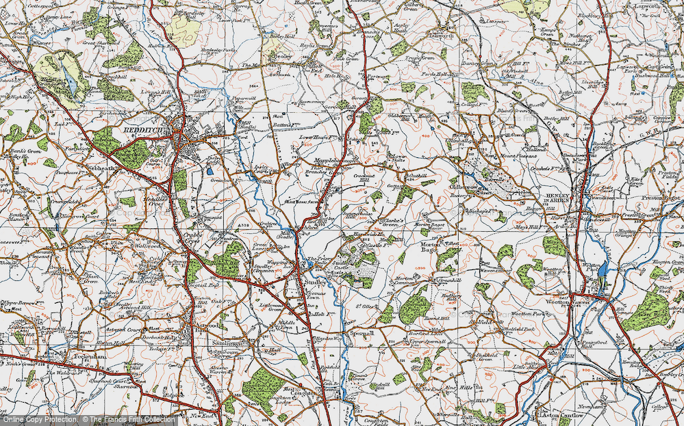 Old Map of Mappleborough Green, 1919 in 1919
