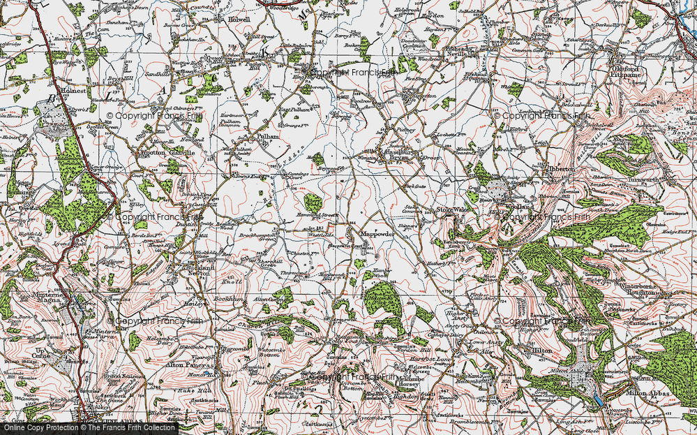 Old Map of Mappowder, 1919 in 1919