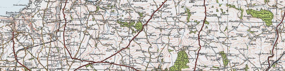 Old map of Marazanvose in 1919