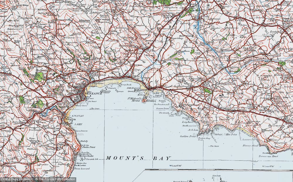 Old Map of Marazion, 1919 in 1919