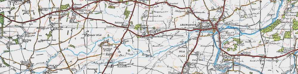Old map of Abingdon Common in 1919