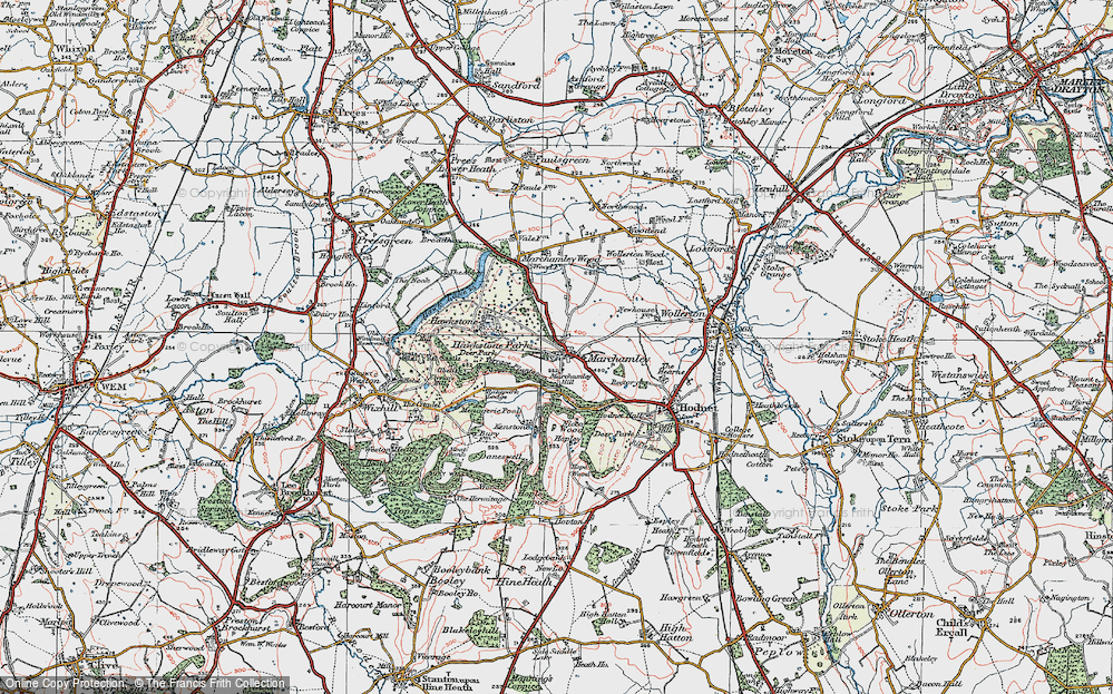 Old Map of Marchamley, 1921 in 1921