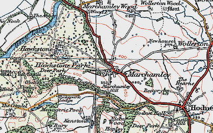 Old map of Marchamley in 1921
