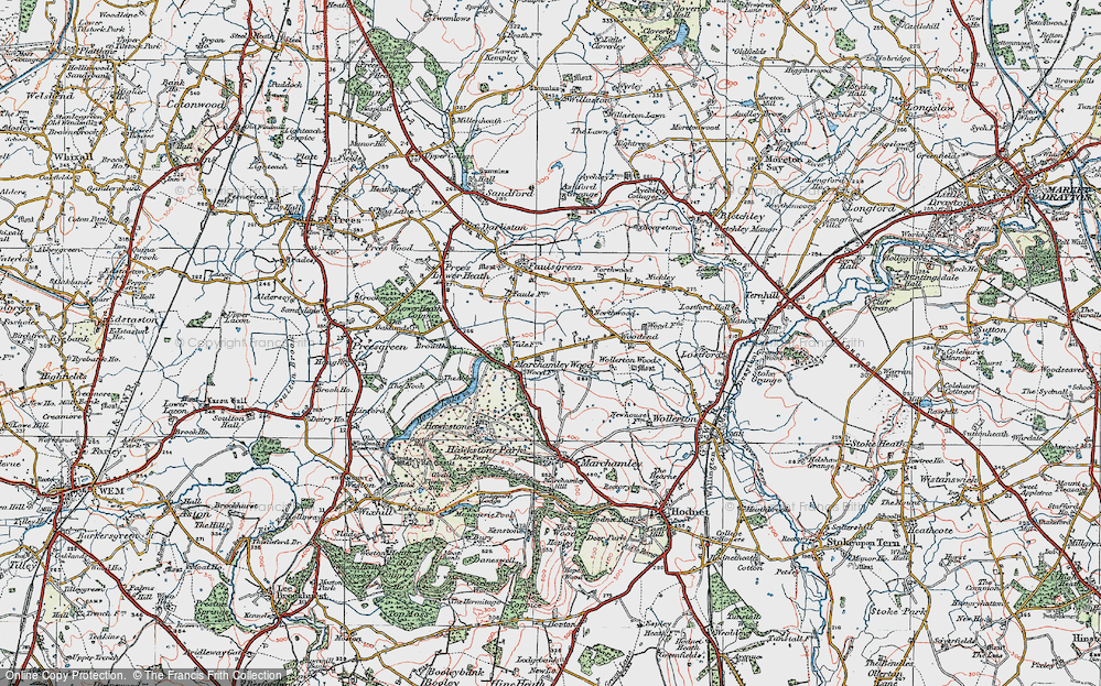 Old Map of Marchamley Wood, 1921 in 1921