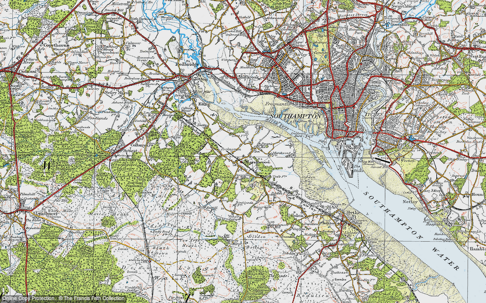 Old Map of Marchwood, 1919 in 1919