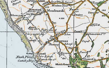 Old map of Marcross in 1922