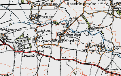 Old map of Marden in 1919