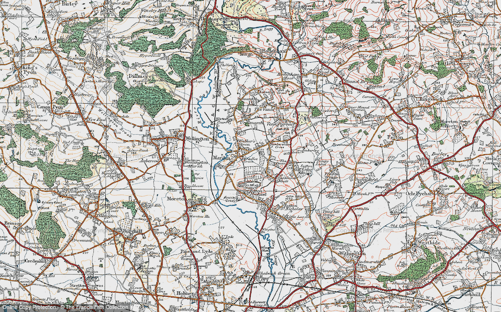 Old Map of Marden, 1920 in 1920