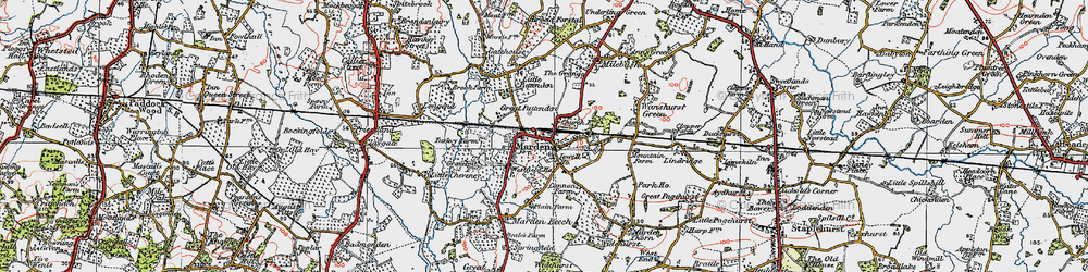 Old map of Marden in 1921