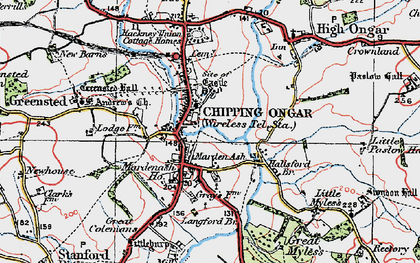 Old map of Marden Ash in 1920