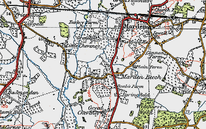Old map of Marden Beech in 1921