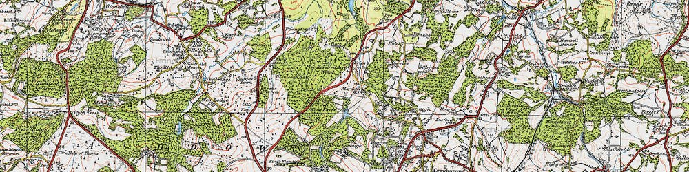 Old map of Wood Eaves in 1920