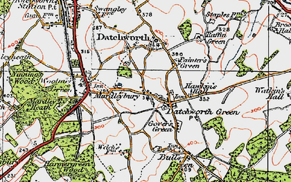 Old map of Mardleybury in 1920
