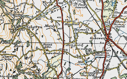 Old map of Mardy in 1921