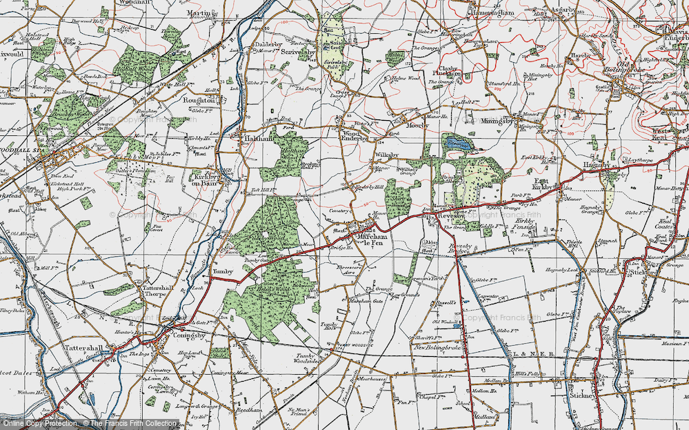 Old Map of Historic Map covering Toft Grange in 1923