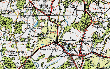 Old map of Maresfield in 1920