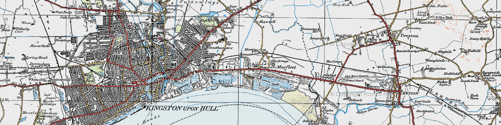 Old map of Marfleet in 1924