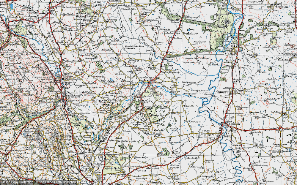 Old Map of Marford, 1924 in 1924