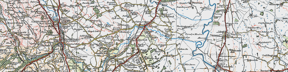 Old map of Marford in 1924