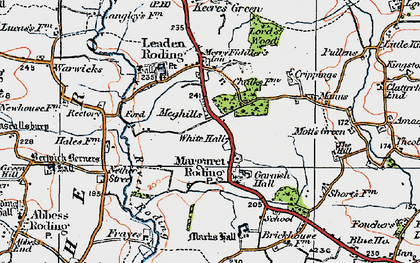 Old map of Margaret Roding in 1919