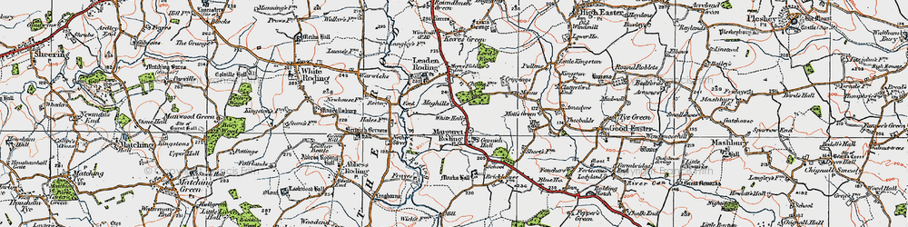 Old map of Margaret Roding in 1919