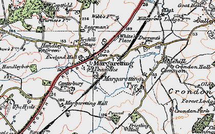 Old map of Margaretting in 1920