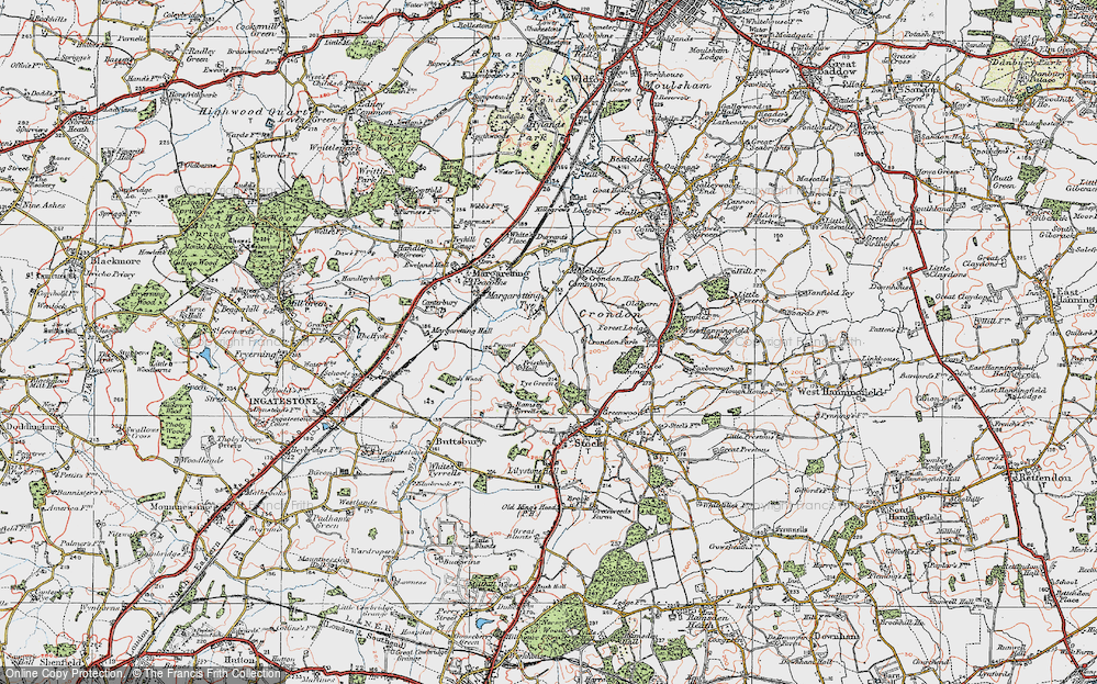 Old Map of Margaretting Tye, 1920 in 1920