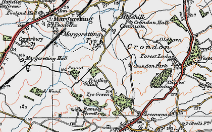 Old map of Margaretting Tye in 1920