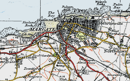 Old map of Margate in 1920
